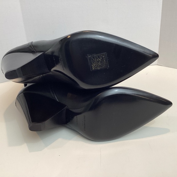 SAINT LAURENT LEATHER MID CALF BOOTS SZ 40.5 - Picture 11 of 12